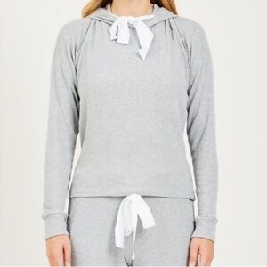 STATESIDE Anthropologie Hoodie Ribbed Pullover Gray Sweatshirt